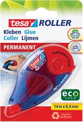 Tesa Roller navulbare lijmroller permanent ecoLogo, ft 8,4 mm x 14 m, op blister 1 Stuk