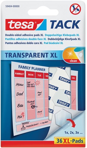 Tesa Tack XL kleefpads, blister met 36 pads 36 Stuk