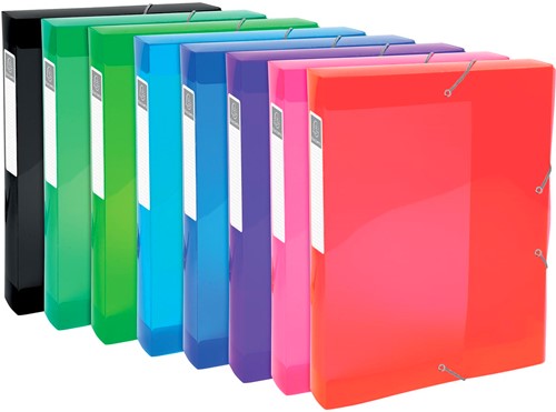 Exacompta Iderama elastobox, uit PP, rug van 4 cm, geassorteerde kleuren