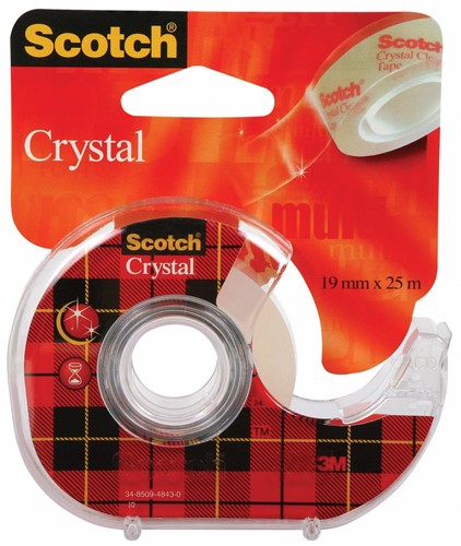 Scotch ruban adhésif Crystal, ft 19 mm x 25 m, blister de 1 dérouleur avec 1 rouleau 1 Stuk
