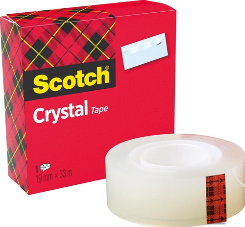 Scotch ruban adhésif Crystal, ft 19 mm x 33 m, boîte de 1 rouleau 1 Stuk