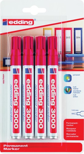 Edding permanent marker 3000 4 Stuk