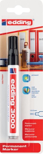 Edding permanent marker 3000, zwart, blister van 1 stuk 1 Stuk