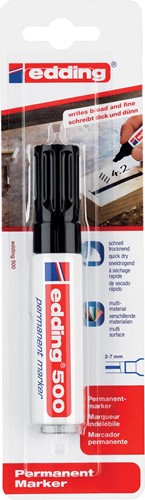 Edding permanente marker e-500 zwart, op blister 1 Stuk