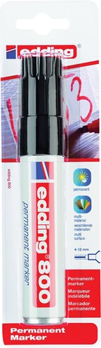 Edding permanent marker 800 zwart, op blister 1 Stuk