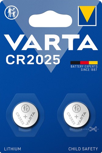 Varta pile bouton Lithium CR2025, blister de 2 pièces