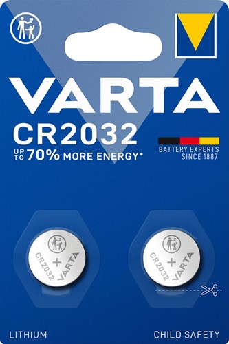 Varta pile bouton Lithium CR2032, blister de 2 pièces