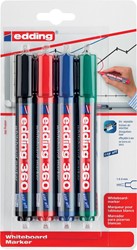 edding marqueur pour tableaux blancs, 360, blister 4 pièces en couleurs assorties 4 Stuk