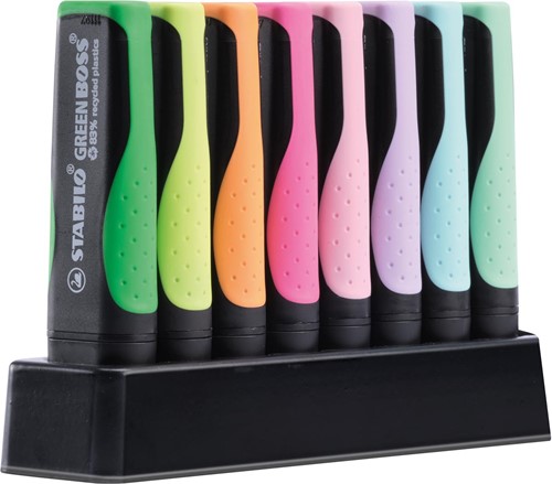 STABILO GREENBOSS PASTEL surligneur, deskset de 8 pièces en couleurs assorties