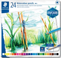 Staedtler crayon aquarelle, boîte métallique avec 24 crayons
