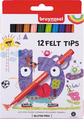 Bruynzeel feutres, étui de 12 pièces