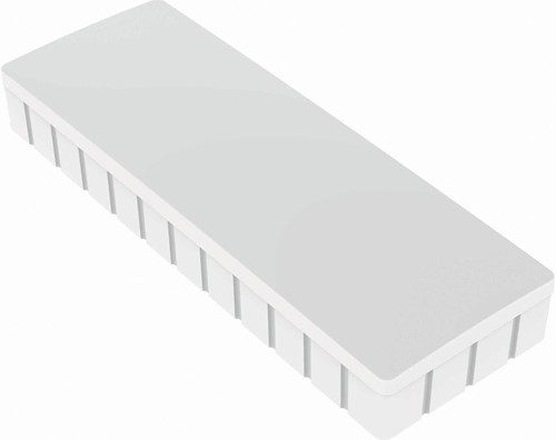 MAUL magneet Solid, rechthoek 54x19 mm, trekkracht 1 kg, doos van 10 stuks, wit