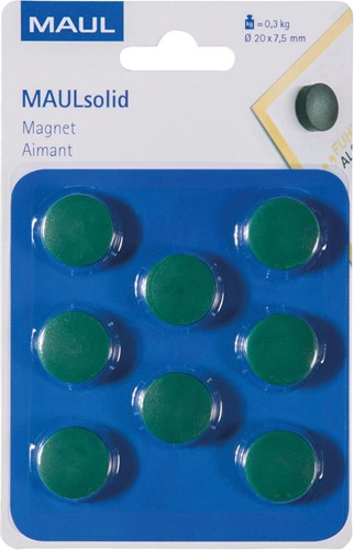 Maul Aimant Solid, 20 mm, 300 gr, blister de 8 pièces, vert