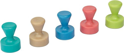 Maul neodymium kegelmagneet, 12 mm, trekkracht 1,5kg, voor whitebord, assorti, blister van 10 stuks