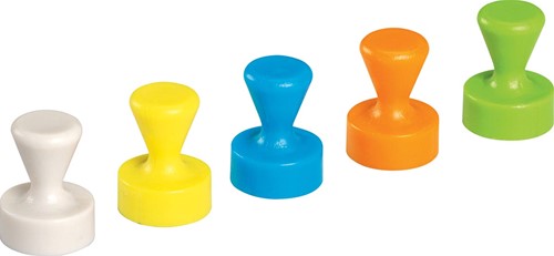 Maul neodymium kegelmagneet, 12 mm, trekkracht 1,5kg, voor whitebord, assorti pastel, blister van 10 stuk
