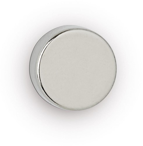 MAUL Aimant O-néodyme, Ø12x5mm, 4kg, blist 4pcs, argent clair, pour tableau blanc