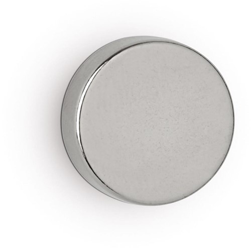 MAUL Aimant O-néodyme, Ø15x5mm, 4,5kg, blist 4pcs, argent clair, pour tableau blanc