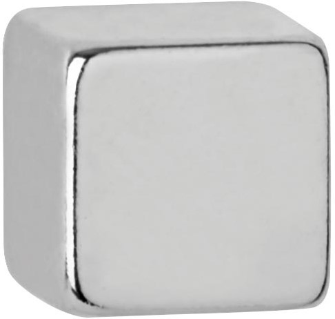MAUL aimant neodymium forme cube, ft 10 x 10 x 10 mm, résistance 1,6 kg, argent, blister de 10 pièces