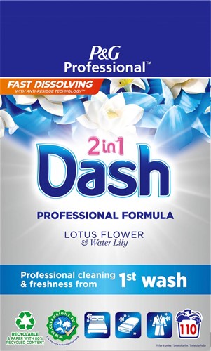 Dash Professional 2 in 1 Lotus Flower and Water Lily waspoeder, doos van 6,6 kg, 110 wasbeurten
