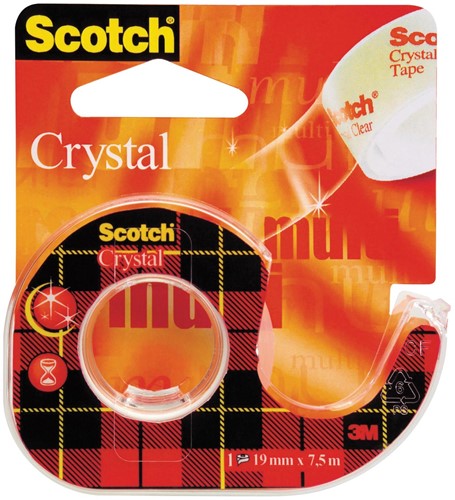 Scotch ruban adhésif Crystal, ft 19 mm x 7,5 m, blister avec 1 dérouleur et 1 rouleau