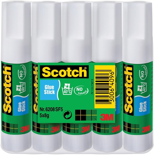 Scotch plakstift 8 g, pak van 5 stiften