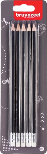 BZL Crayons Graphite HB + Gomm e 5 5 Stuk
