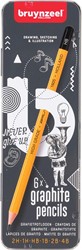Bruynzeel crayon, boîte en metal de 6 pièces en duretés assorties 6 Stuk