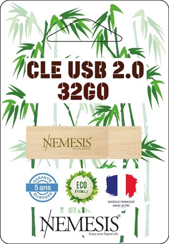Nemesis clé USB, bambou, 32 Go