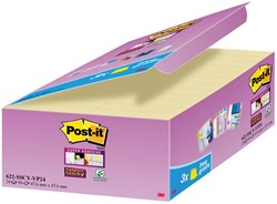 Post-it Super Sticky notes, 90 feuilles, ft 47,6 x 47,6 mm, jaune, paquet de 21 + 3 GRATUIT