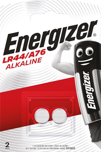 Energizer pile bouton, LR44/A76, blister 2 pièces