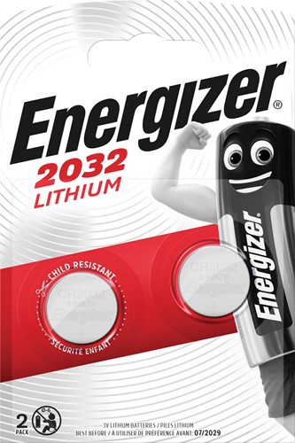 Energizer pile bouton, CR2032, blister 2 pièces