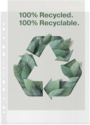 Esselte pochette perforée premium, 100 % recyclé, ft A4 maxi, 100 microns, boîte de 100 pièces
