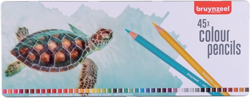 Bruynzeel crayon de couleur Tortue, boîte métal de 45 crayons