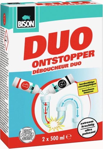 Bison déboucheur Duo, boîte de 2 X 500 ml