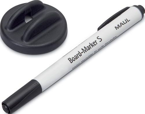 MAUL Brosse d'effaçage magnetique avec marqueur tableaux blanc S, noir