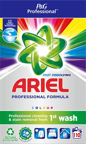 Ariel Professional Formula Fast Dissolving Colour lessive en poudre, boîte de 6,6 kg, 110 doses