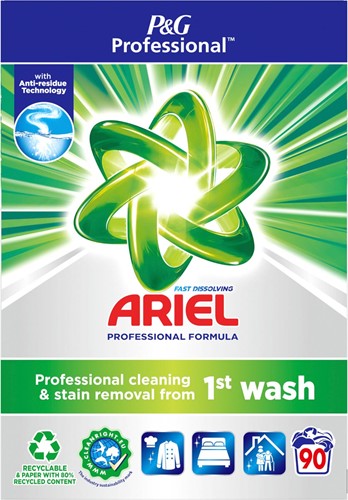 Ariel Professional Formula Fast Dissolving lessive en poudre, boîte de 5,4 kg, 90 doses
