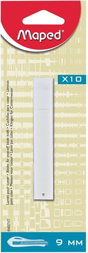 Maped lames de rechange pour cutters, 9 mm, blister de 10 pièces