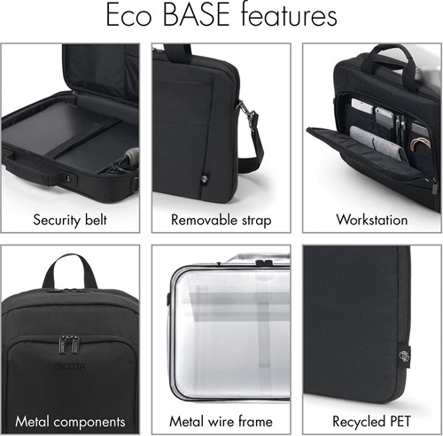 Dicota laptoptas Eco Top Traveller, voor laptops tot 14,1 inch, zwart-1