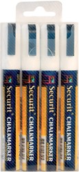 Securit krijtmarker medium wit, blister met 4 stuks 4 Stuk