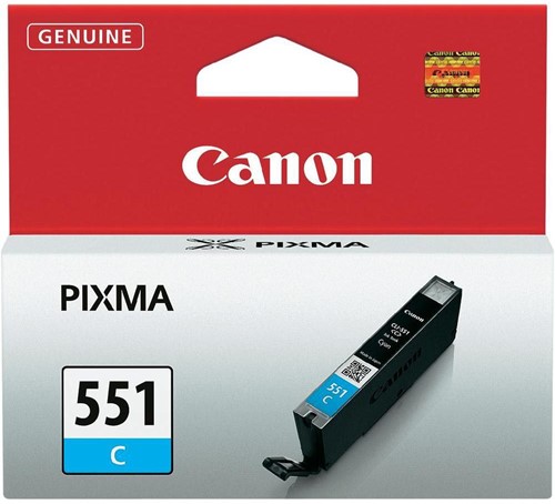 Canon inktcartridge CLI-551C, 332 pagina's, OEM 6509B001, cyaan 1 Stuk