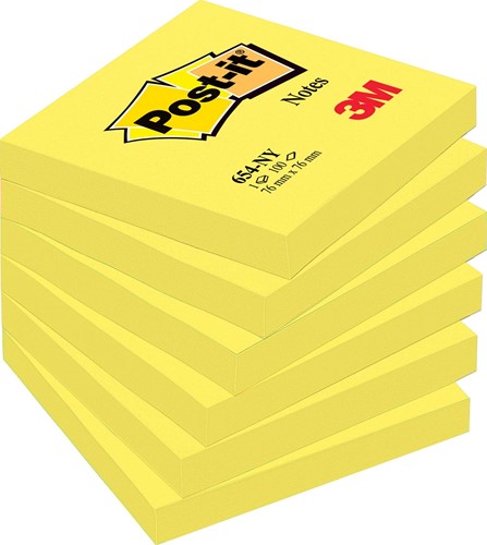 Post-it Notes, 100 vel, ft 76 x 76 mm, neongeel 100 Vel