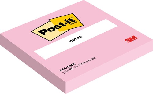 Post-it Notes, 100 feuilles, ft 76 x 76 mm, rose (flamingo pink) 6 Stuk