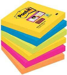 Post-it Super Sticky notes Carnival, 90 feuilles, ft 76 x 76 mm, paquet de 6 blocs 6 Stuk