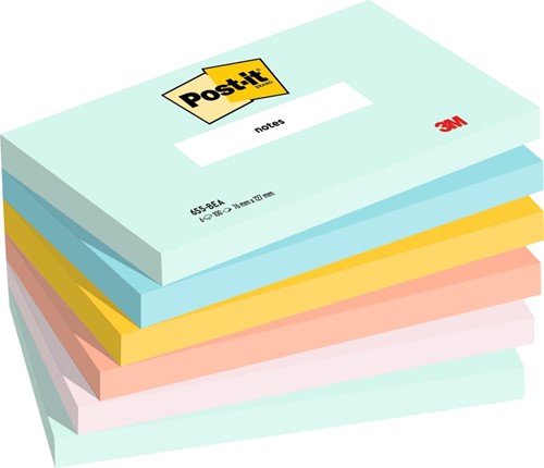 Post-it Notes, 100 feuilles, ft 76 x 127 mm, paquet de 6 blocs, Beachside colour collection