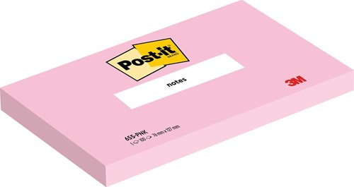 Post-it Notes, 100 feuilles, ft 76 x 127 mm, rose (flamingo pink) 6 Stuk