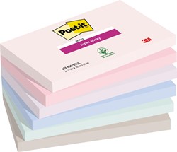 Post-it Super Sticky notes Soulful, 90 feuilles, ft 76 x 127 mm, couleurs assorties, paquet de 6 blocs