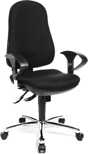 Topstar chaise de bureau Support SY, noir, base en chrome