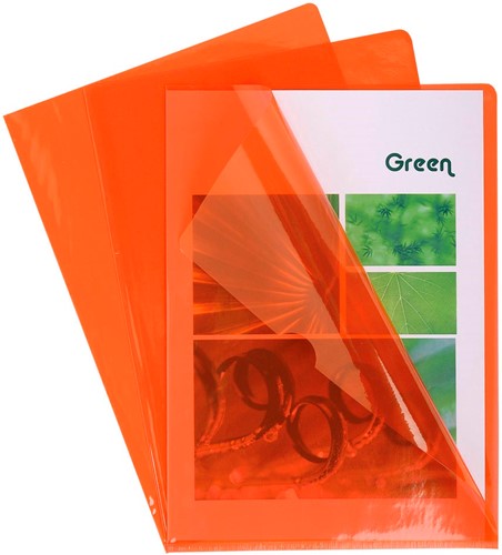 Exacompta pochette coin pour ft A4, en PVC lisse, paquet de 100 pièces, orange
