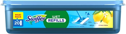Swiffer navulling vochtige vloerdoekjes Lemon, pak van 20 stuks